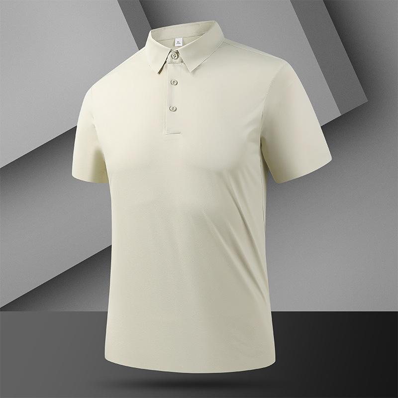 Seamless POLO Shirt T-shirt Ice-feeling Quick-drying Fabric Soft, Light-skin Breathable Lapel T-shirt Polo Shirt