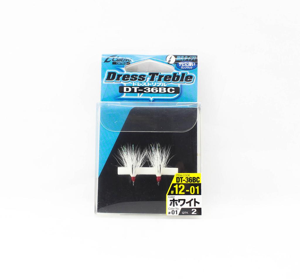 Owner DT-36 BC Dress Treble Hook Size 12 White (7942)