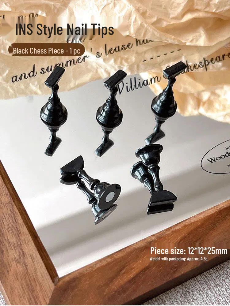 Magnetic Nail Art Practice Stand with Iridescent Chess Piece Design