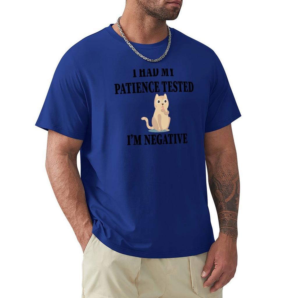 My Patience Tested I'M Negative T-Shirt Graphics Plus Size Clothes Aesthetic Clothes Baggy Shirts T Shirts For Men