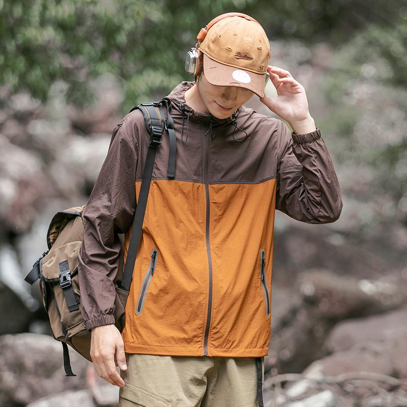 Summer new sunscreen clothes for men and women, light and breathable, UV-proof hooded skin clothes, outdoor sports hiking suits