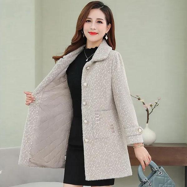 Mom Winter Mink Velvet Coat Mid-length Middle-aged and Elderly Women's Thickened Imitation Gold Velvet Coat