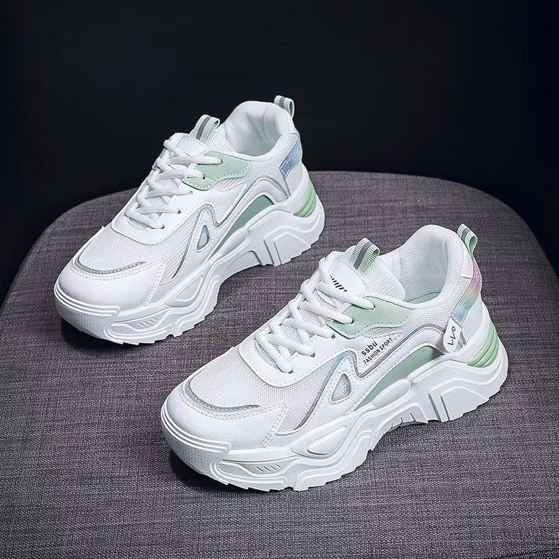 Niche Thick-soled Round-head Mesh Breathable Shoes Autumn Dad Shoes Campus Wind Shoes