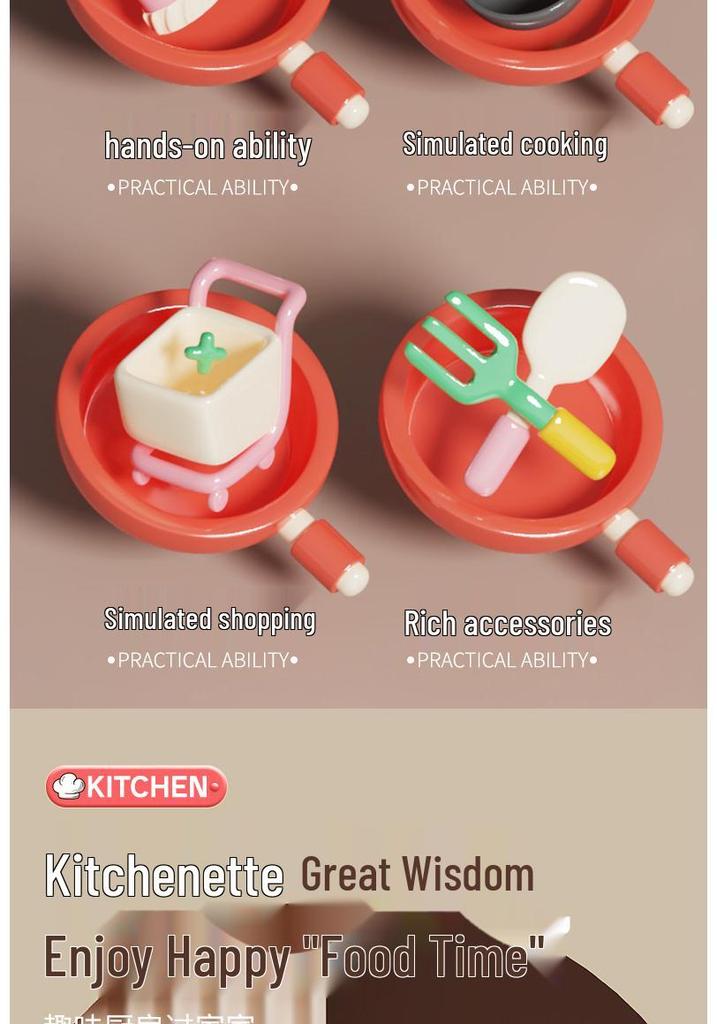 Playhouse Kitchen & Dining Table Set with Spray Light – Realistic Cooking Toys for Girls.