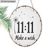 2D Flat Aluminum Rustic Farmhouse 11:11 Angel Number Sign Round Metal Sign, Inspirational Spiritual Art for Manifestation, Pre-Drilled Holes for Easy