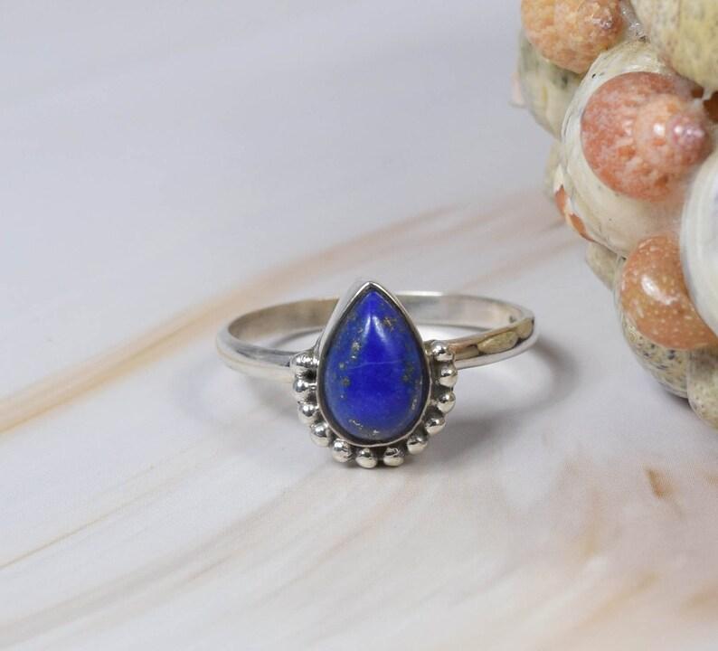 Lapis lazuli Gemstone Ring, Designer Ring, Bohemian Ring, Gift For Her, Statement Ring, Fashion Jewelry, 925 Sterling Silver