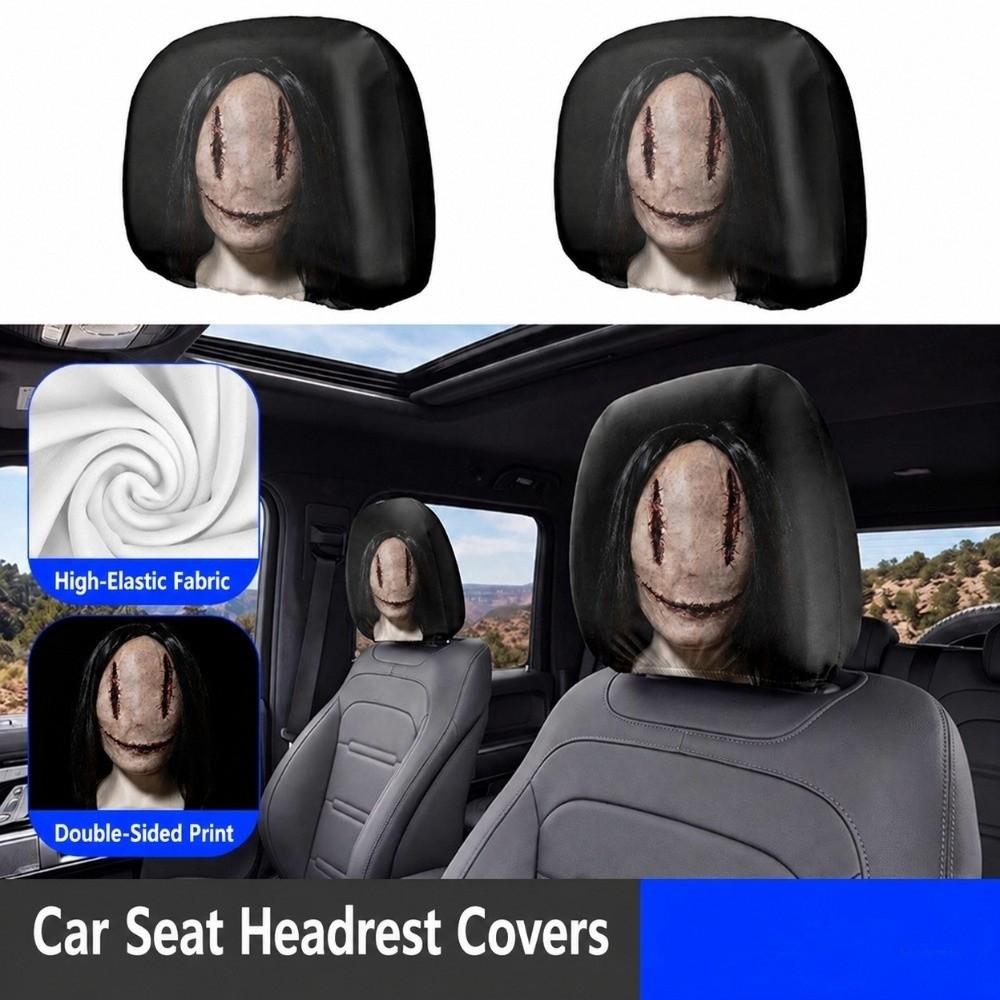2pcs Universal Car Headrest Cover Elastic Car Seat Covers New Seat Protector  For Sedan Truck SUV