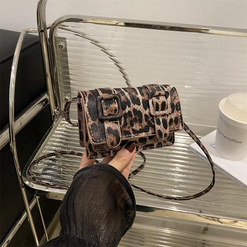 Women's Stylish Leopard Print Large Capacity Shoulder Crossbody Bag | Mini Coin Purse & Trendy Square Clutch, Casual Daily Use