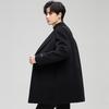 FAPAI Men's Double-faced Wool Blend Mid-length Overcoat