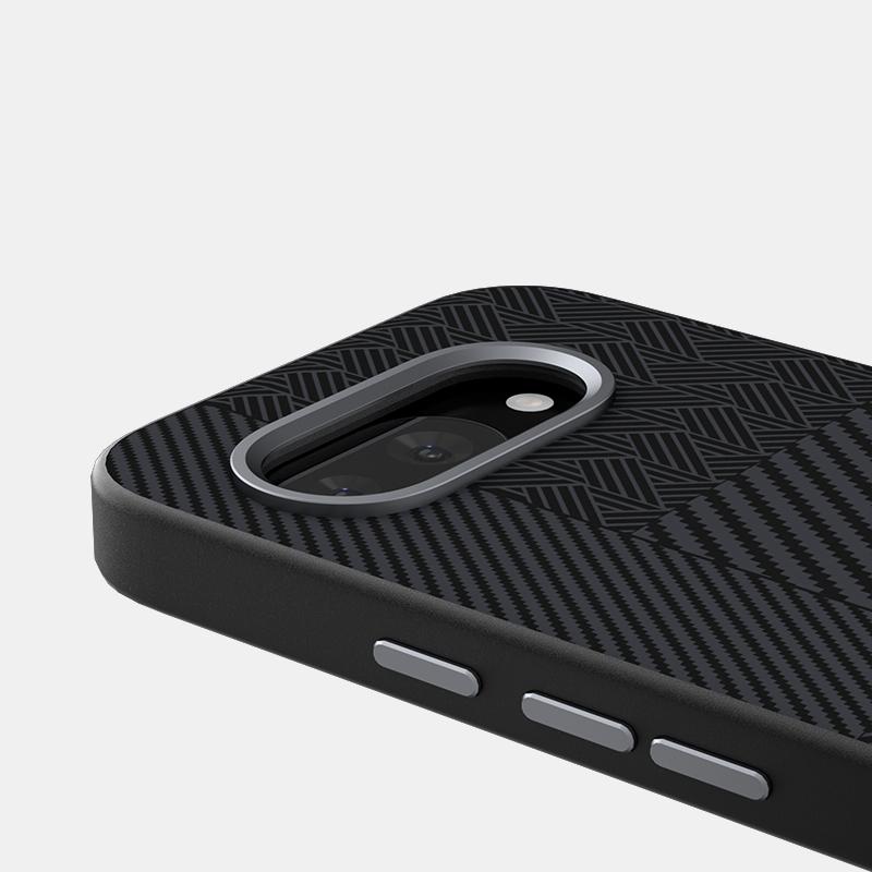 Para Google Pixel 9A Funda Magsafe Delgada Rígida Aleación Lente Magnética Cargador Inalámbrico Fibra de Carbono Funda Cubierta A prueba de Golpes Antideslizante