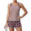 Women’s Tankini Two Piece Swimsuit with Sleeveless Tank Top and Printed Shorts Athletic Swimwear Set for Outdoor Activities