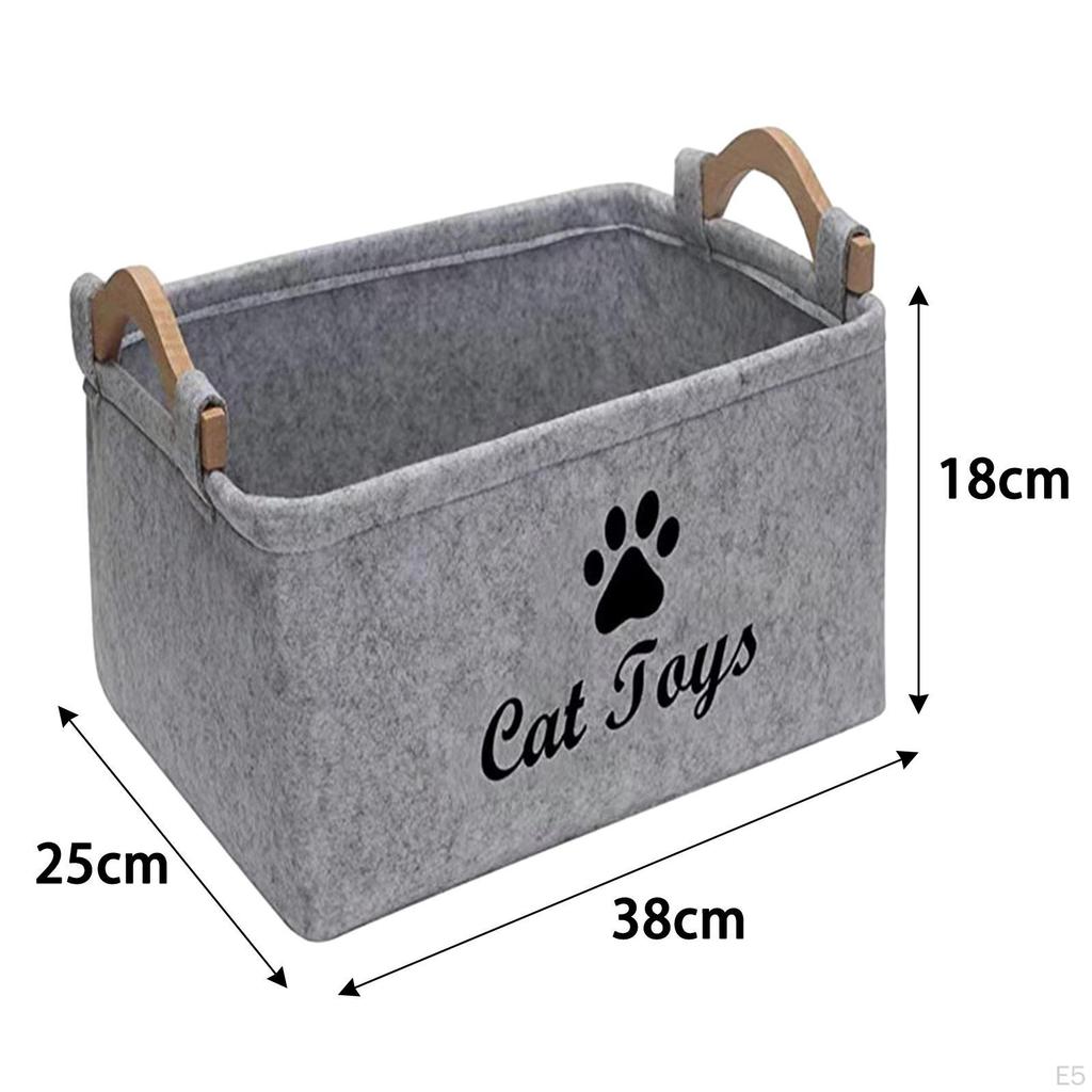 Collapsible Pet Toy Storage Box with Handles, Large Capacity for Dog Supplies