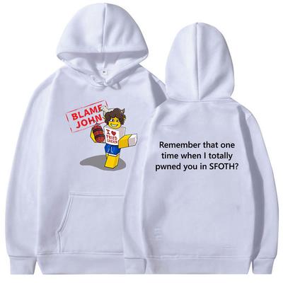 Felpa con cappuccio meme divertente "Dai la colpa a John Shedletsky" Abbandonato Uomo Donna Pile Manica Lunga Oversize Felpa Pullover con Cappuccio Moda Casual