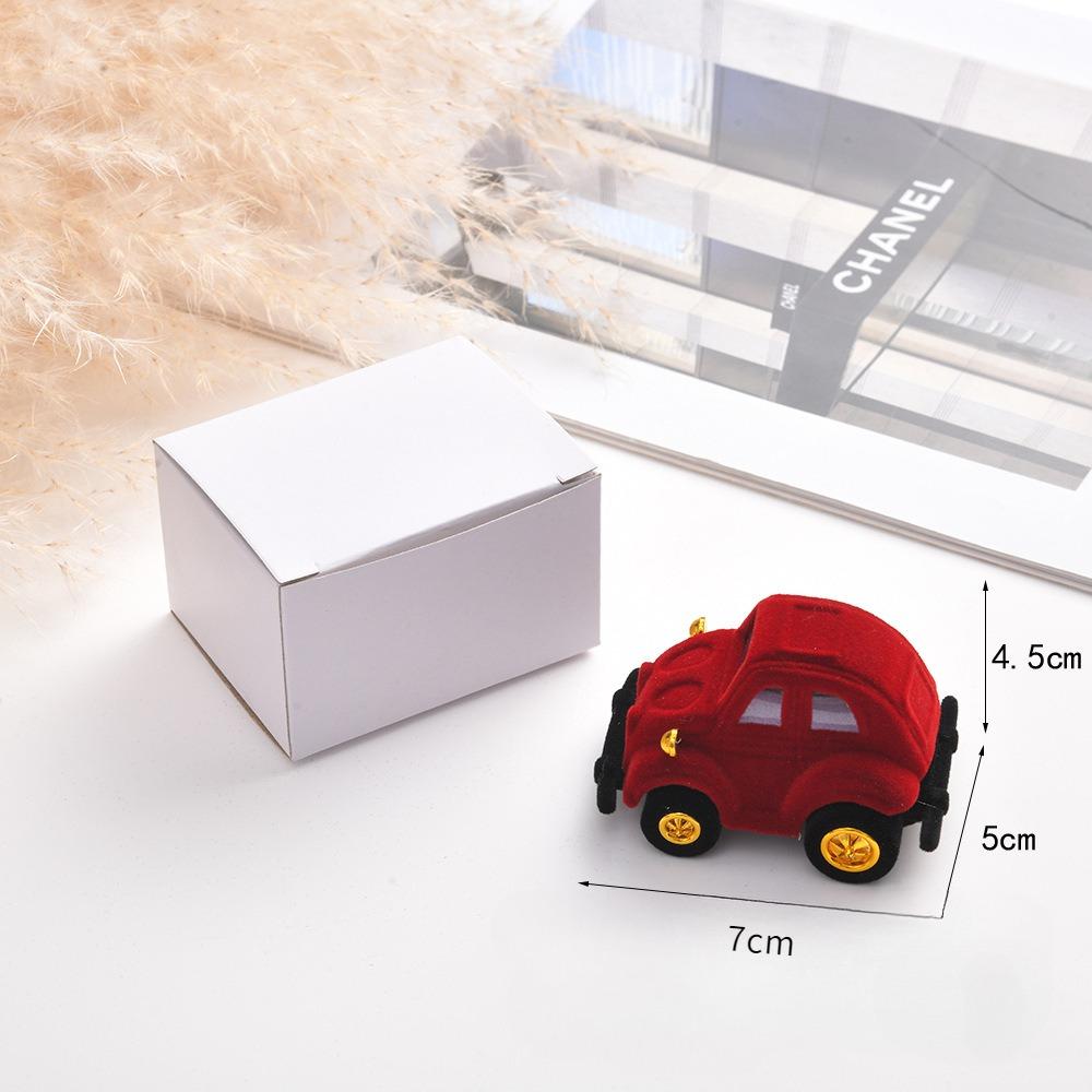 Cute Beetle-Shaped Flocking Box, Proposal Ring Box + Jewelry Storage Box Two-In-One, High-Grade Flannel Non-Slip Portable Design