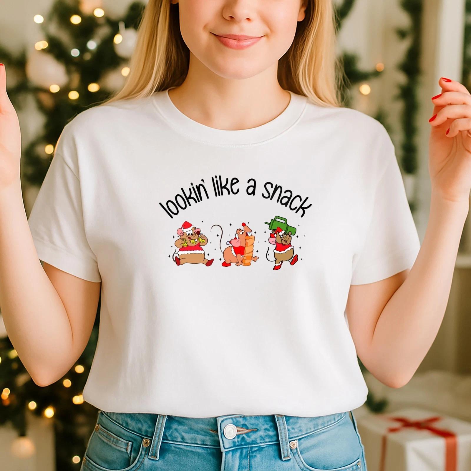 2025 Christmas unisex tshirt,Night before Christmas, Looking like a snack (CH) S