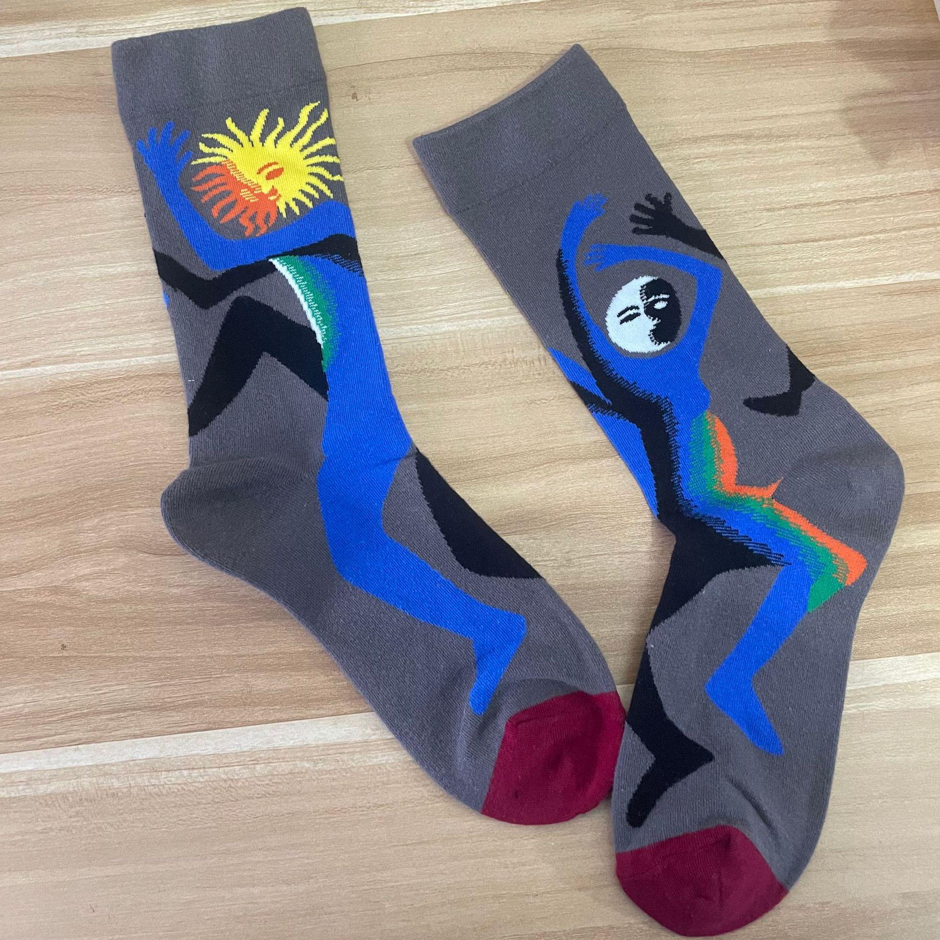 

Добрий дім: Ретро Олійний Живопис Шкарпетки до Середини Литки Розкішні Французькі Жіночі One Size 36-40