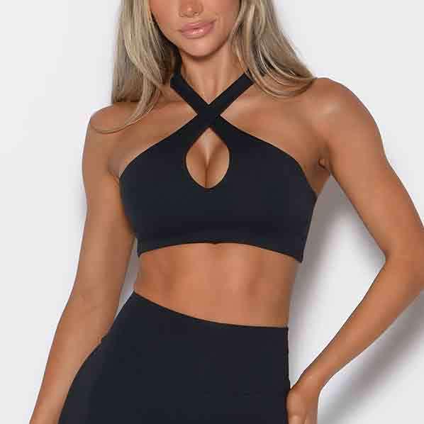 

Спортивный бюстгальтер премиум-класса для трансграничных видов спорта: Сексуальный топ-халтер, для йоги, бега, фитнеса Small