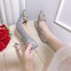 Bridesmaids are not tired of engagement, high heels, champagne high heels, French wedding shoes 2025 spring and autumn new two-wear dress