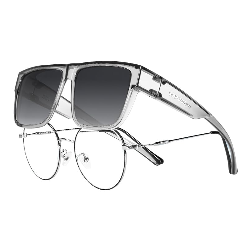 

KAPVOE Polarized Sunglasses with UV400 PC HD Polarized Ideal for and Can be worn over glasses Over-the-Eye Protection, Impact-Resistant Frame, Lenses,