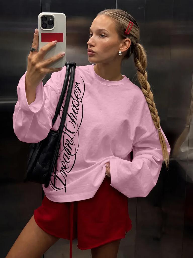 Women Long Sleeve T-shirt Solid O Neck Slim Fit Basic Top Spring Autumn Casual Tee