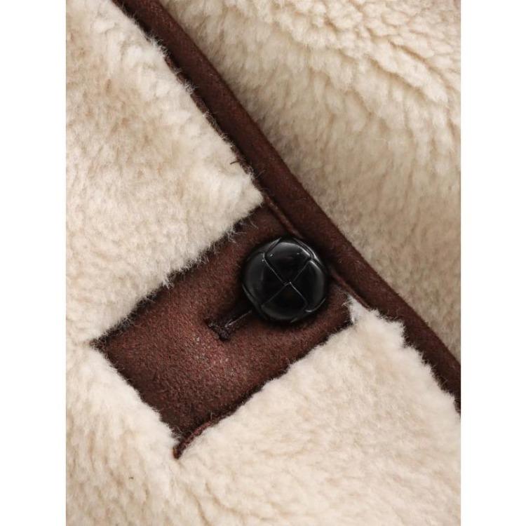 Winter Warm Fleece Jacket Women Casual Loose Coat High Collar Button Zipper Outerwear Fashion Thick Coat