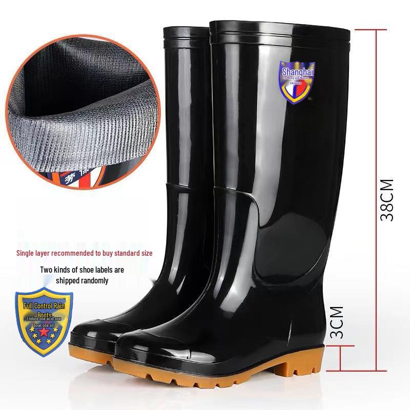 

Unisex Waterproof Non-Slip Rain Boots - Mid-High Construction & Fishing Work Shoes, Wear-Resistant Rubber, Summer Long Tube. 40
