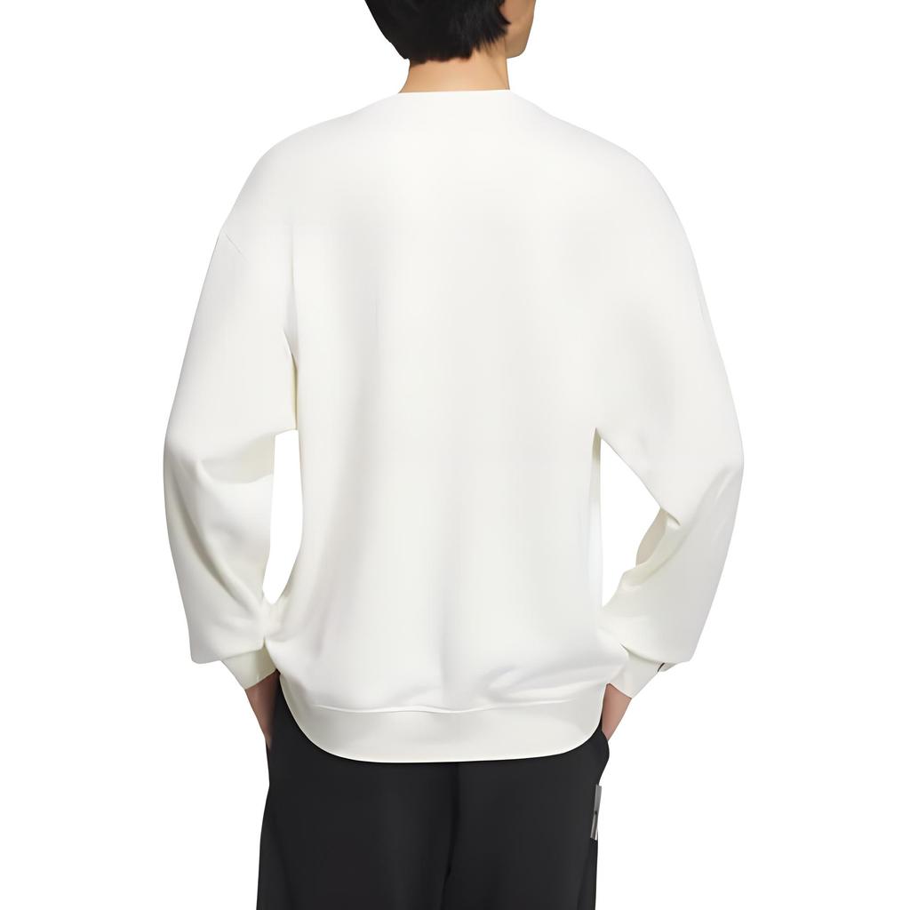 adidas Casual Thick Round Neck Pullover Long Sleeve Sweatshirt Unisex Sweatshirt Jade-White JM9111
