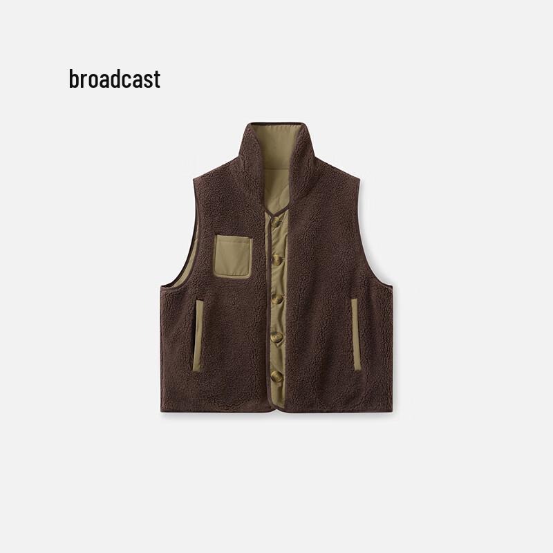 

Women s Reversible Stand Collar Color Block Vest Jacket S