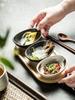 Ceramic Dim Sum Dish 100ML Japanese Retro Style Snack Bowl Household Creative Oval Hot Pot Dipping Sauce Plate Kitchen Utensils