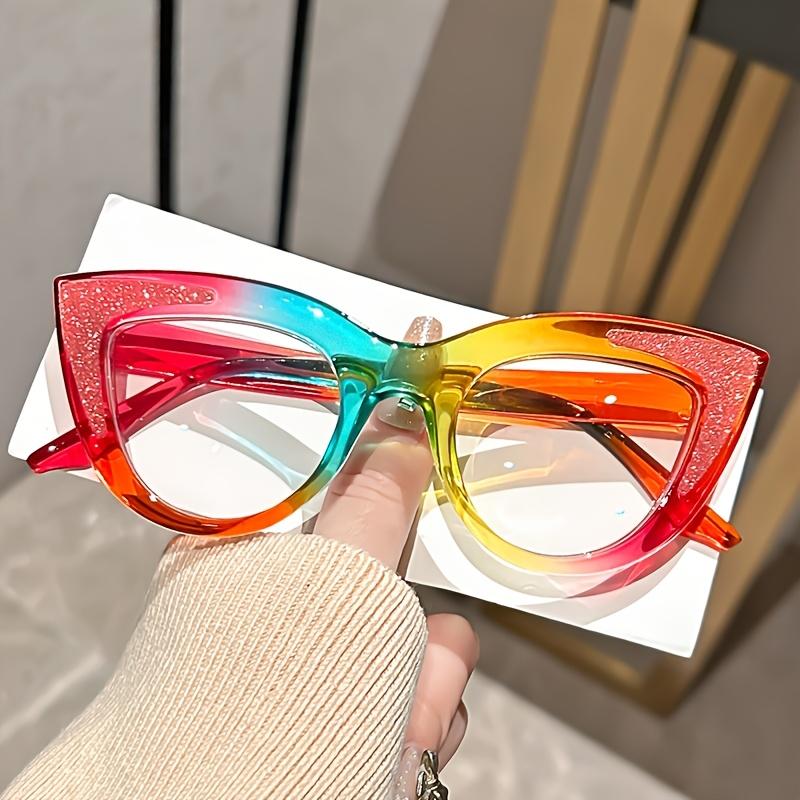 Elegant Cat Eye Reading Glasses with Rhinestone Decoration j Gradient Frame Reading Glasses +1.0 to +4.0 Dioptric Power