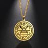 Dawapara Religious Solomon Necklace  Magic Square Talisman Pendants Protection Wealth Amulet Stainless Steel Jewelry