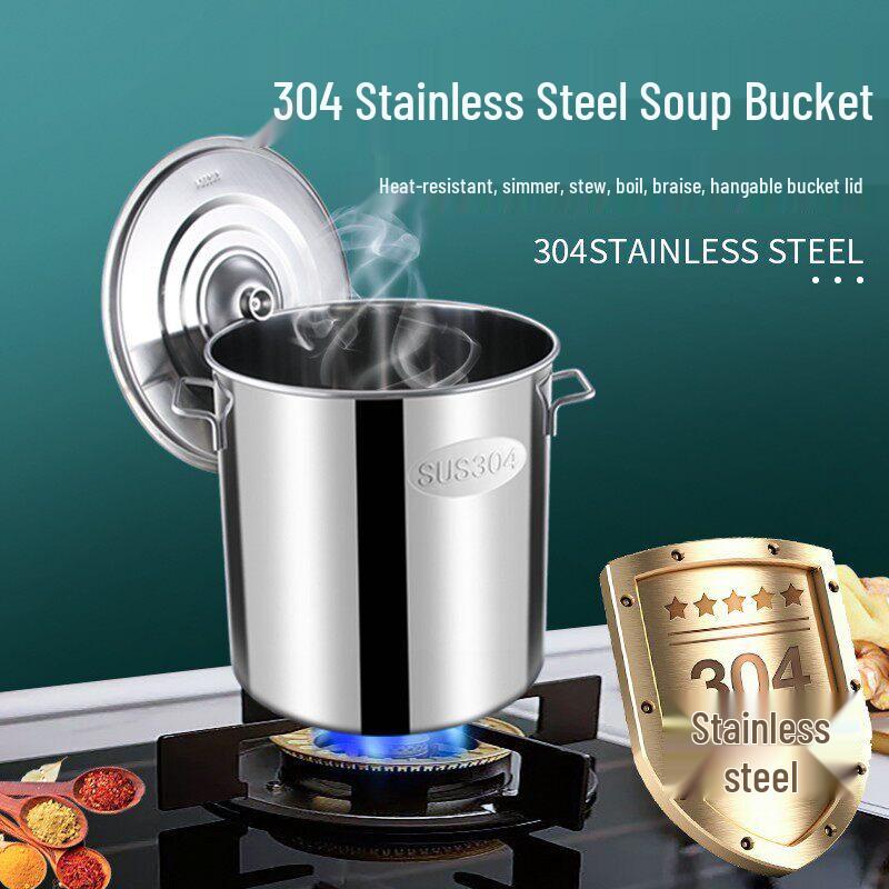 Thickened Stainless Steel Soup Pot with Lid