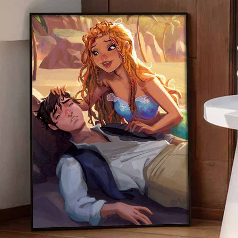 Disney Diamond Painting 5D DIY Mermaid And Man Diamond Art Diamond Painting Kit Adult/Beginner Gift Idea Home Decor