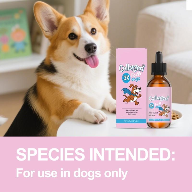 Kollagen-Tropfen-Nahrungsergänzungsmittel für Hunde 60ml Flüssigkeit Verbessert Haut Gesunde Fell Glanz Gelenkflexibilität Und Reparatur