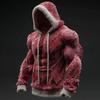 Męska bluza z kapturem na mięśnie Realistyczny nadruk 3D Bluza wciągana Mięśniowa Ciepła Puszysta Bluza z kapturem na imprezę Ubrania uliczne