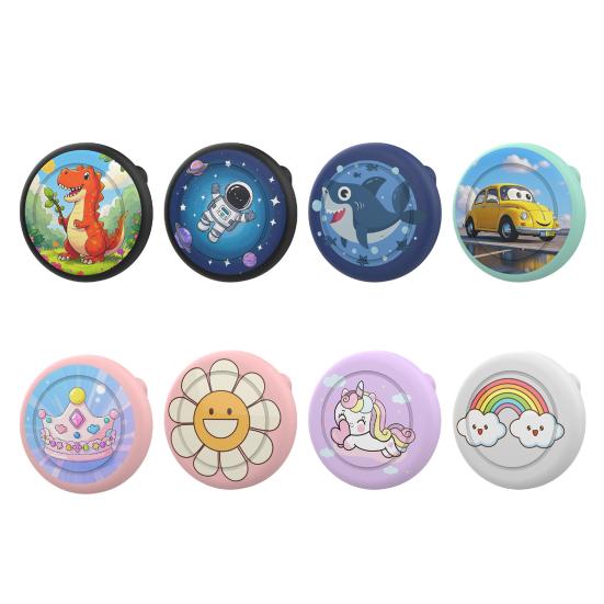 Silicone Protective Cover for Airtag Cartoon Decorative Holder Anti-Impact Case with Invisible