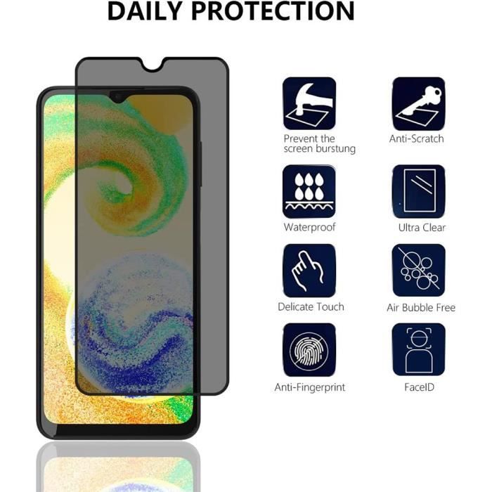 [2 Pieces] Anti-spy Tempered Glass for Samsung Galaxy A15 4G-5G - Shockproof Protection