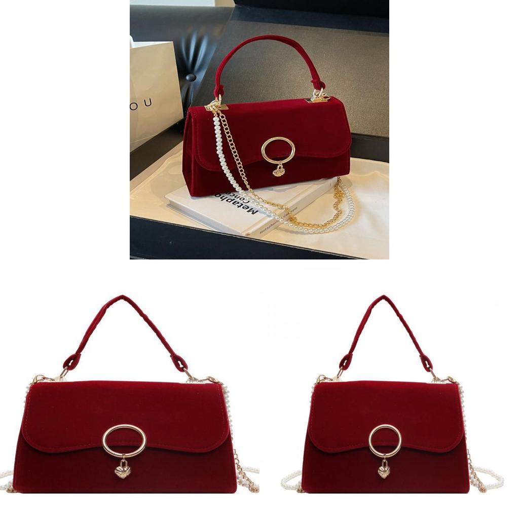Pochette da Sposa in Velluto con Cuciture per Matrimoni e Occasioni Speciali