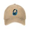 Neon Glow Gaming Headphones Music Audio Illustration Washed Baseball Cap Outdoor For Womens Unisex FeUnisex