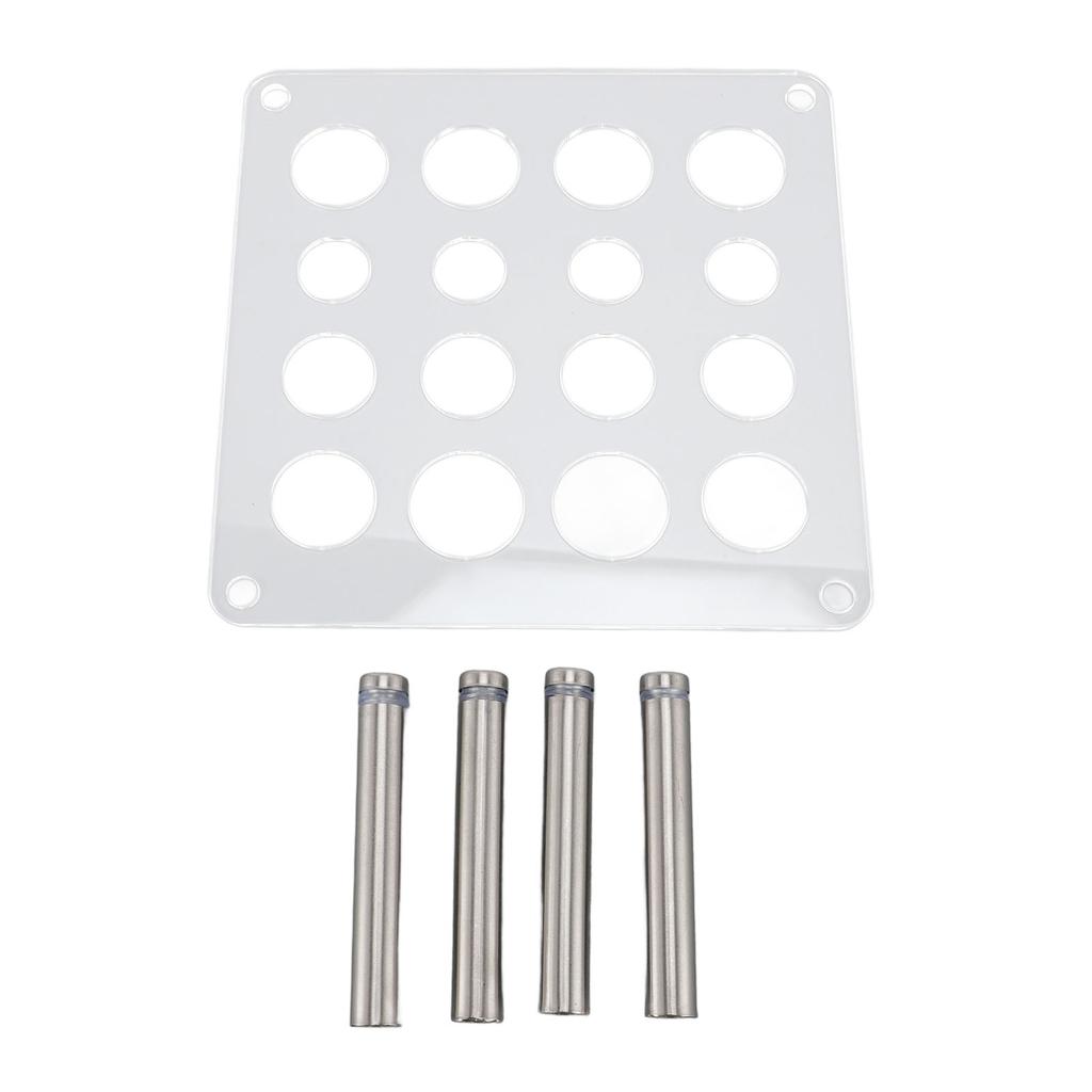 Chess Piece Die Crafting Holder 16 Holes Acrylic Board and Aluminum Support Rods for International C