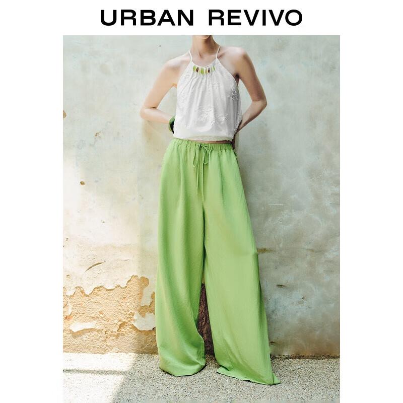 

Женские летние брюки с высокой талией и широкими штанинами M