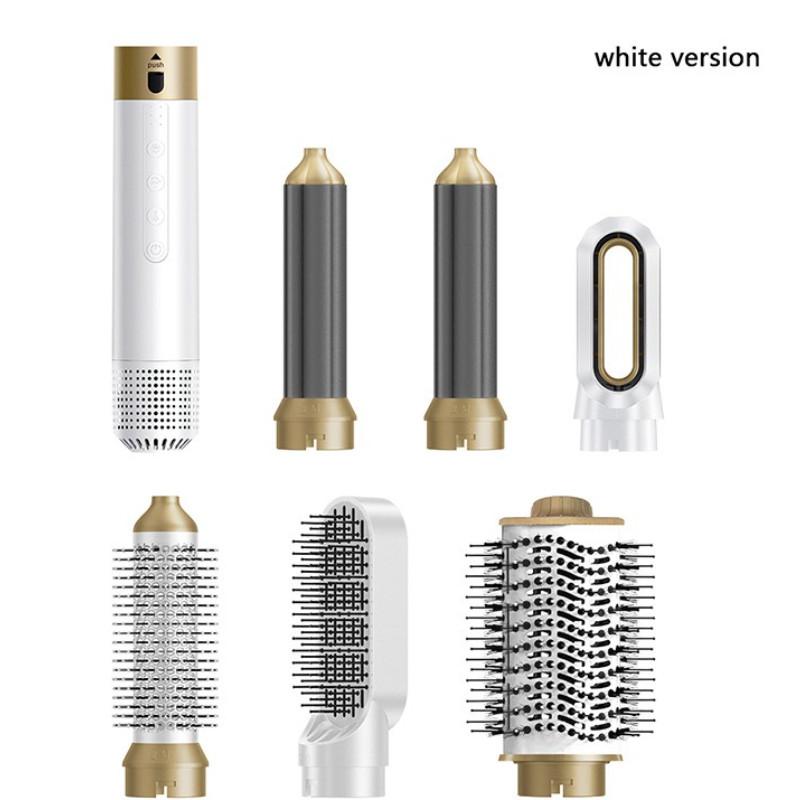 110000 RPM 6-in-1 Silent Hot Air Comb Portable Multifunctional Curling Iron Professional Blow Dry Styling Comb