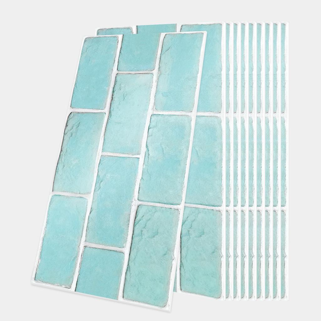 10/20/30Pcs 3D Mosaic Tile Stickers - Waterproof PVC Wall Decals - Thickened Self-Adhesive Brick Wallpaper for Kitchen & Bathroom - Multiple Designs