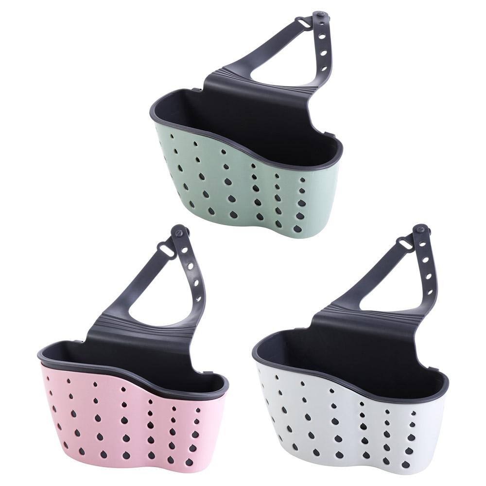 Kitchen Organizer Soap Hanging Non Perforated Storage Rack Drain Basket Storage Bag Sink Basket