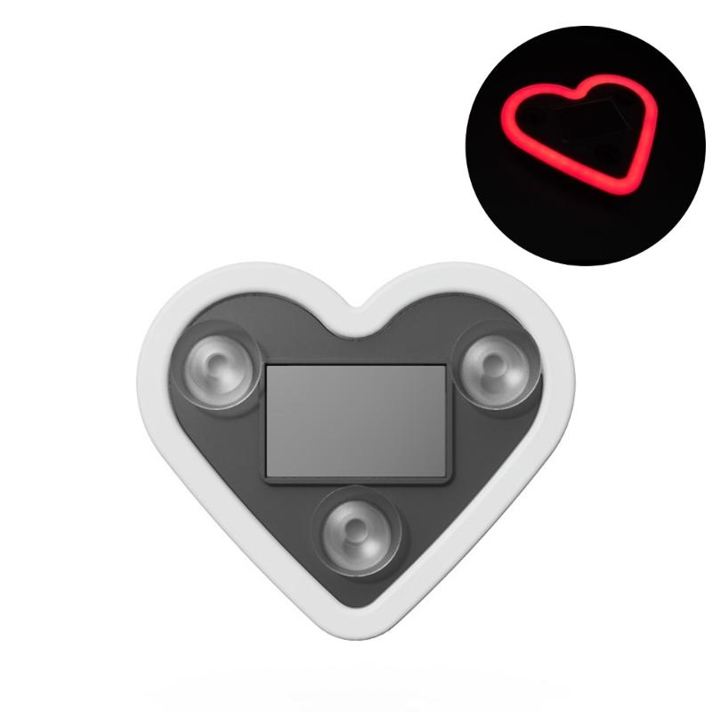 1pc/2pcs Solar Heart Shaped Car Atmosphere Light Auto Window Decorative LED With Adjustable Colors And Suction Mount