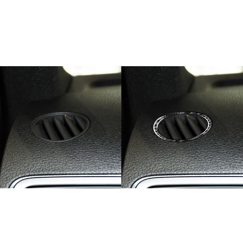 Real Carbon Fiber Car Accessories Dashboard Air Vent Cover Sticker For VW Touareg 7P MK2 2011 2012 2013 2014 2015 2016 2017 2018