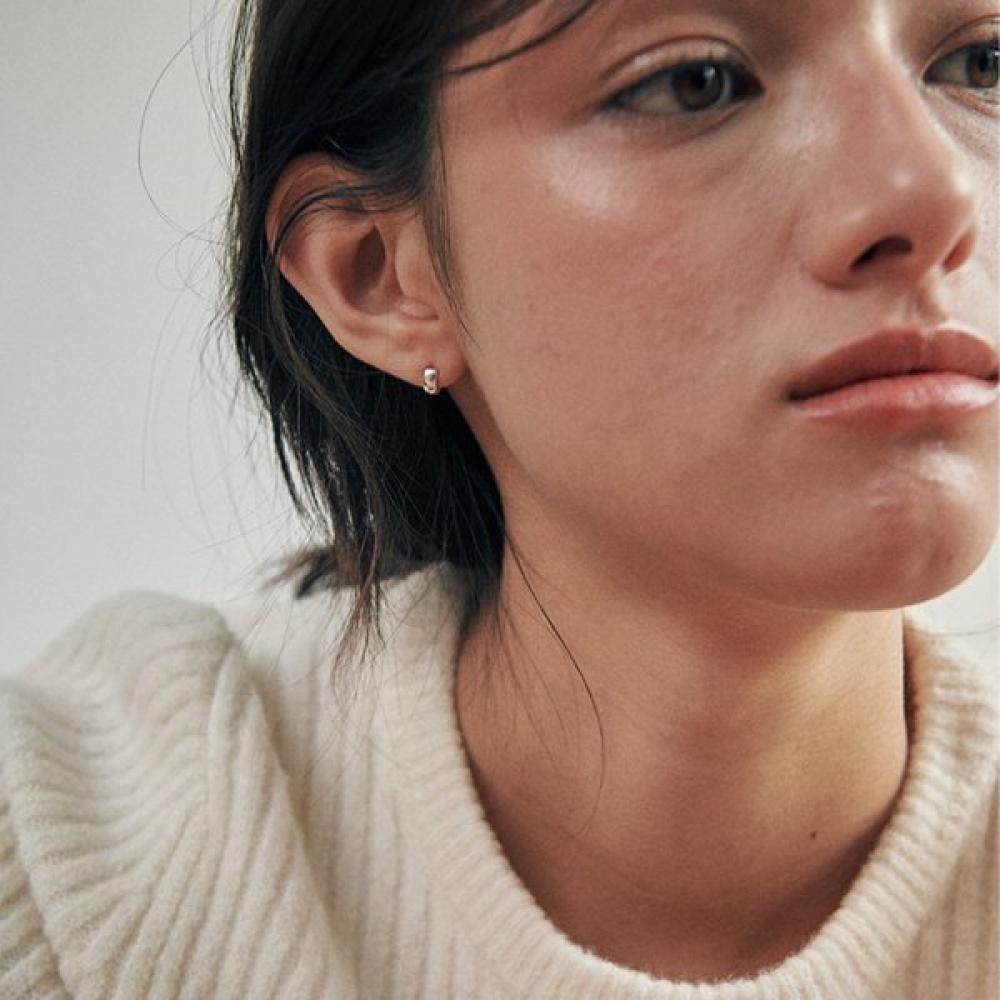 Verte 925 Silver Bun Earring  Silver    deux.Silver.208