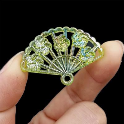 Home Party Supplies DIY Jewelry Accessories Handmade Materials Leaf Loose Beads AB Color 10/20pcs Rose Gilded Edge Fashion Fan Loose Beads