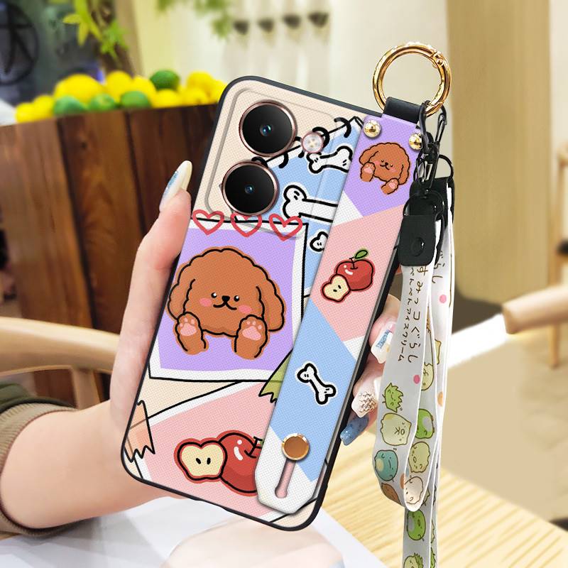 Back Cover Kickstand Phone Case For Realme P3 Ultra 5G Dirt-resistant Durable Cute Wristband Fashion Design Protective