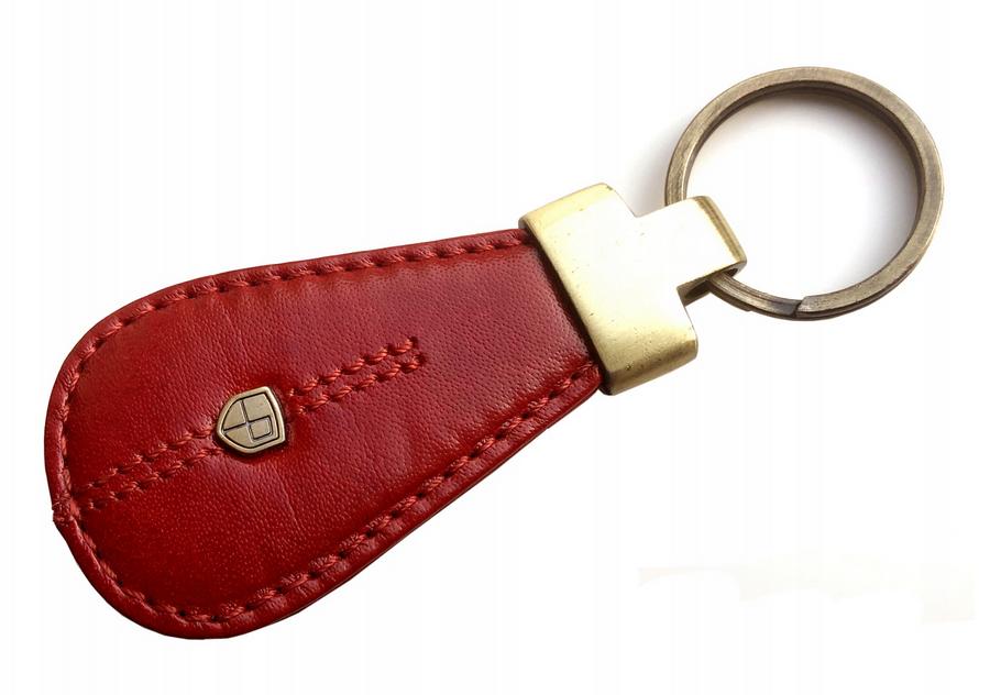 Red Leather Keychain - Peterson